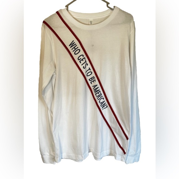 NWT Prabal Gurung “Who Gets to Be American?” Spring 2020 Long Sleeve Sz M - Picture 2 of 3